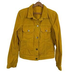 Gap Women 1969 Corduroy Trucker Jacket Size Large Mustard Retro Y2K Classic Fall